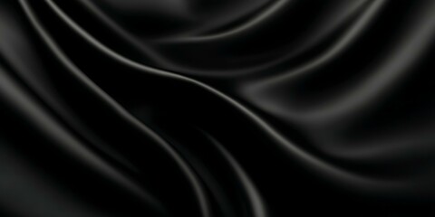 Fototapeta premium Black Satin Fabric Texture Close-up