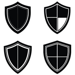 Sheild vector shilhouette Icon collection