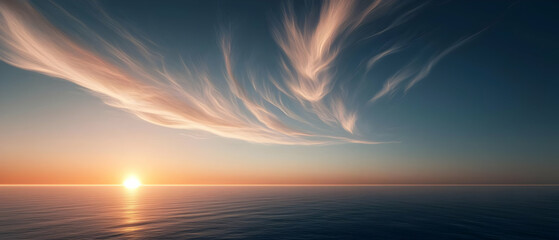 Obraz premium Serene Sunset over Calm Waters