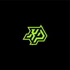 Obraz premium esport gaming initial logo design concept letter cool and dynamic monogram KP