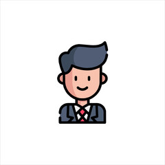 set of funny cartoon manager