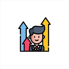 businessman with arrow