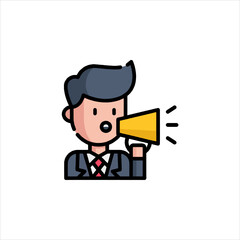 set of funny cartoon manager