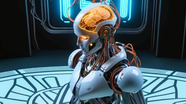 sleek, high-tech advanced humanoid robot with a realistic human-like body