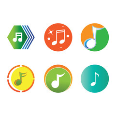 colorful musical notes on a white background