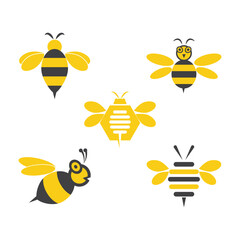 Bee Logo icon vector flat design