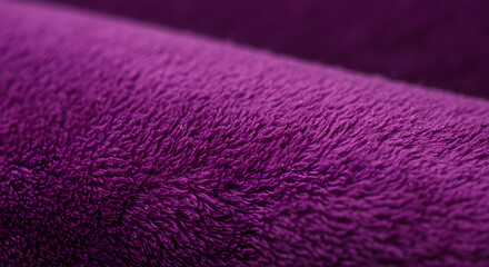 Close-up macro photograph of a deep purple plush fabric.  The texture is soft and fluffy, showing a subtle gradient in shade. The image emphasizes the fabric's tactile quality.