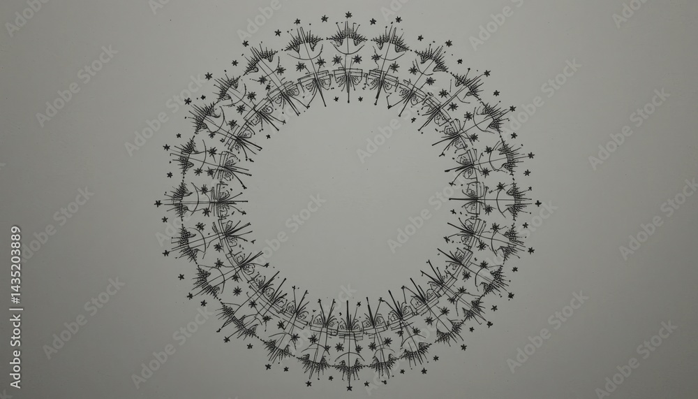 Poster intricate geometric pattern design digital art abstract minimalist close-up view creativity and aest