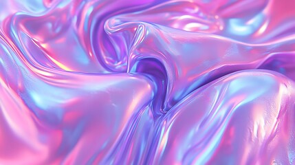 Obraz premium Holographic Fabric with Pink Swirls.