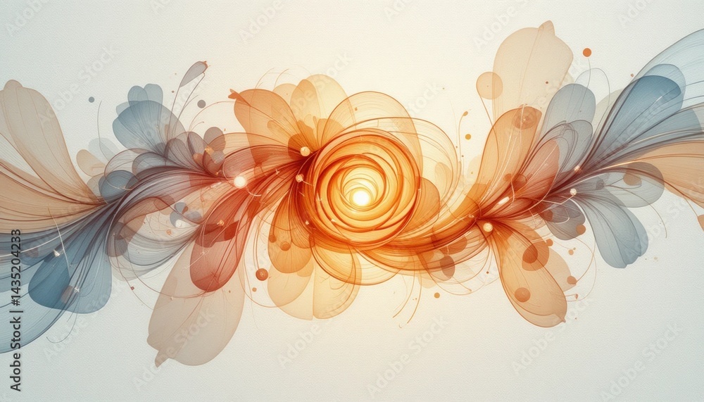 Poster dynamic abstract art creation digital space graphic design soft color palette close-up view artistic