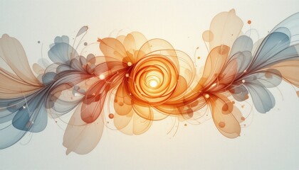 Dynamic abstract art creation digital space graphic design soft color palette close-up view artistic expression