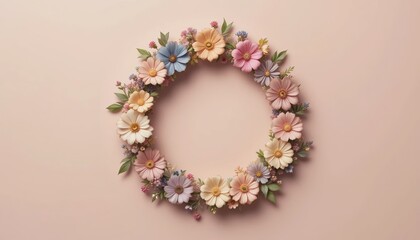 Obraz premium Creating stunning floral wreaths art studio craft tutorial creative environment close-up view diy concept