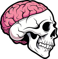 High‑Definition Skull with Exposed Brain Vector Illustration – Hyper‑Detailed Anatomical, Medical & Halloween Design for Gothic Art and Digital Projects