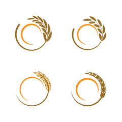 Wheat logos element symbol design