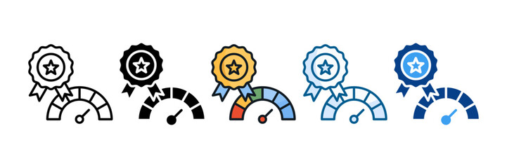 Quality Benchmark Icon Set Multiple Style Collection