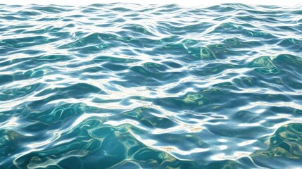 Obraz premium Ocean surface, rippling turquoise waves.
