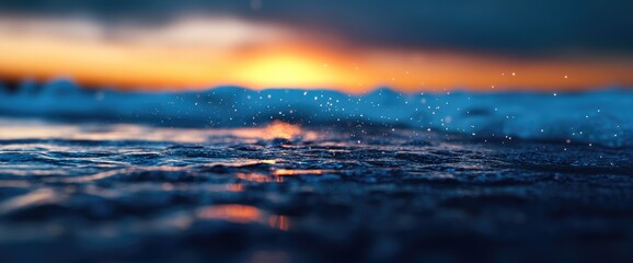 Ocean sunset serene ripples natural light tranquil seascape