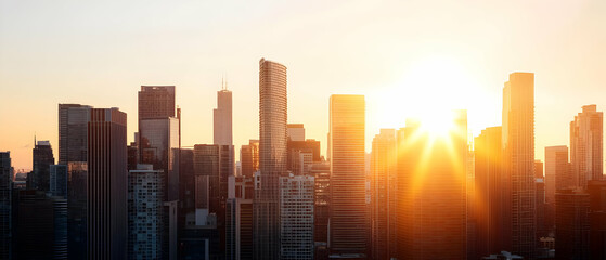 City Skyline at Sunset