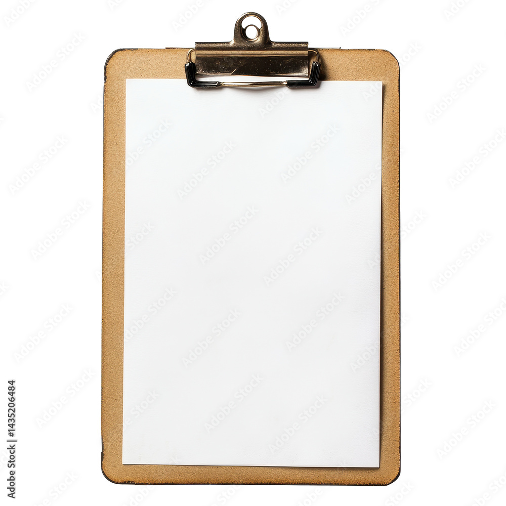 Aufkleber blank clipboard with empty paper isolated on white background for various uses in note taking or dis
