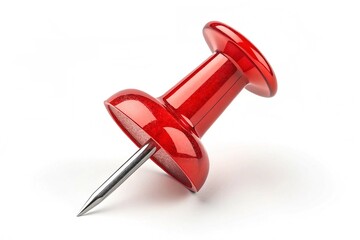 Red pin isolated on white background