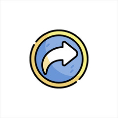 Icon representing forward or share arrow symbol