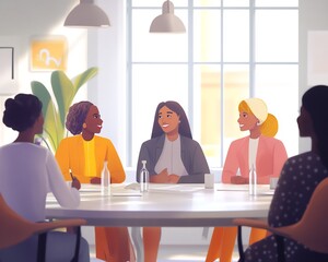 Workplace diversity initiative encouraging equal opportunity career advancement across all gender employee diverse background meeting High fidelity engaging presentation clear focus equality diverse