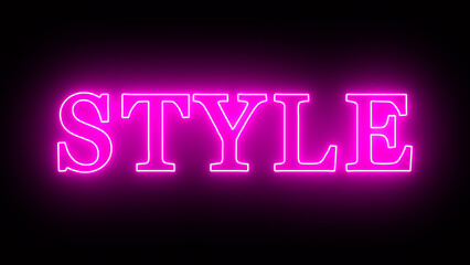 Neon glowing style text effect, editable neon light text style isolated on black background pink color