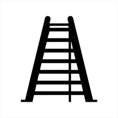 Folding ladder vector silhouette construction equipment access solution