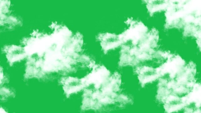 Moving clouds on green screen motion graphic video. 