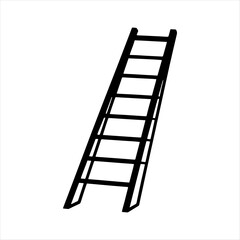 Folding ladder vector silhouette construction equipment access solution