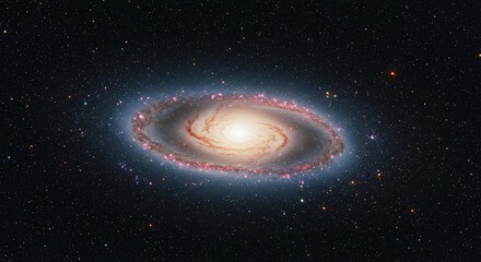 Observing Spiral Galaxy with Colorful Star Field Background