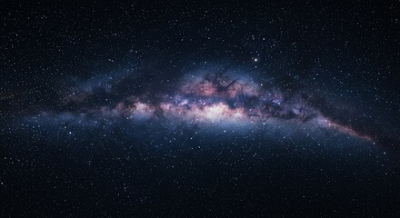 Fototapeta premium Milky Way Galaxy Glowing Across Night Sky Starfield