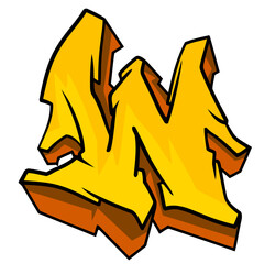 W Graffiti Font Typography Hip-hop