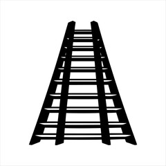 Folding ladder vector silhouette construction equipment access solution