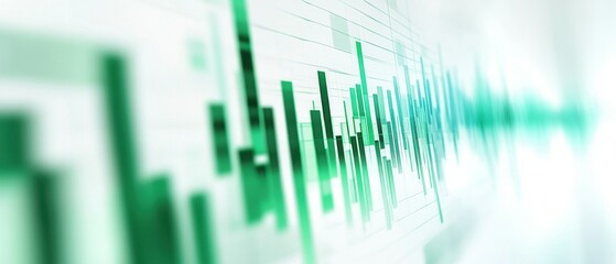 A sleek annual sales projection graph with rising green bars for each quarter, set against a clean white background