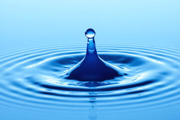 drop of water falling into a pool of water