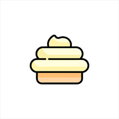 Delicious cupcake with creamy frosting sitting on a plate, ready to be enjoyed as a sweet treat during a birthday party celebration.