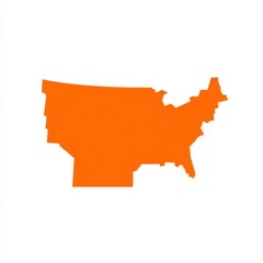 United States map, orange color