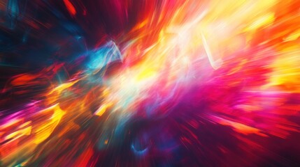 Fototapeta premium Abstract explosion of vibrant colors radiating outwards