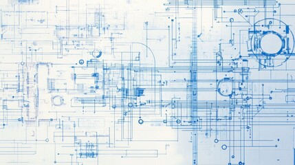 Abstract blue digital technology background with lines and connections.