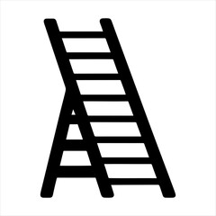 Folding ladder vector silhouette construction equipment access solution