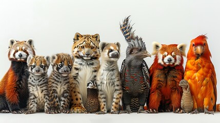 Adorable wild animals lineup high resolution picture