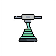 Tamping rammer compacting soil on construction site, ensuring a solid foundation for building projects with efficiency and precision.