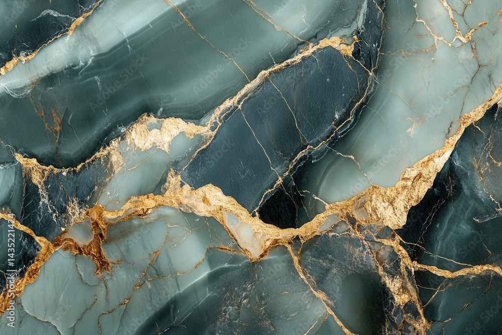 Poster elegant teal marble texture with golden veins creating a luxurious and sophisticated backdrop ideal 