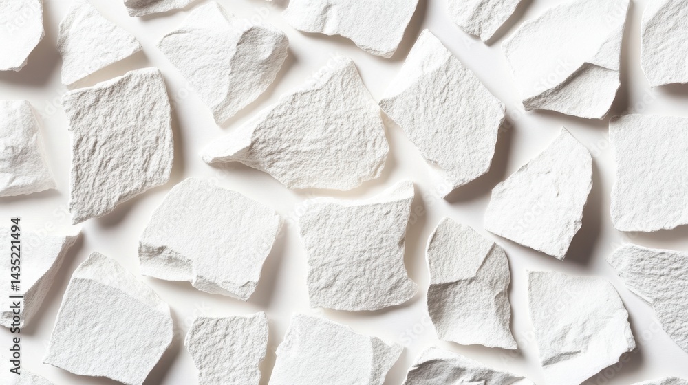 Aufkleber elegant array of white gypsum stones on a bright surface creating a clean and minimalist composition