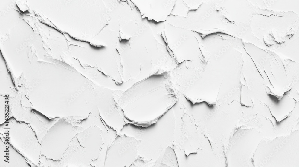Aufkleber elegant white plaster texture showcasing artistic brush strokes and subtle shadows creating a modern
