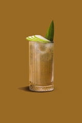Enjoy a Refreshing Apple Cocktail Presented in an Elegant Glass