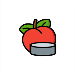 Red apple sits atop a gray pedestal against a white backdrop, symbolizing healthy eating and dietary choices, in a simple and clean presentation.