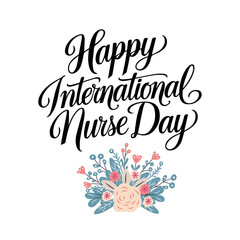 Happy international nurse day. Banner; postcard. Vector illustration