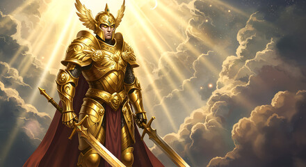 Golden Celestial Knight: Divine Protector